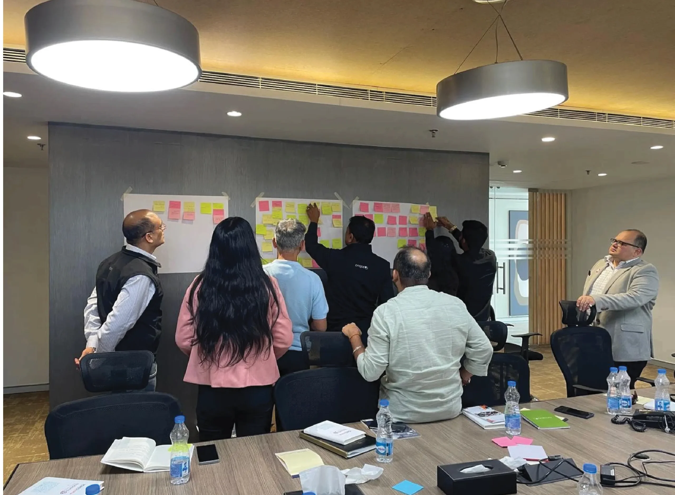 Coach Indranil getting the team t engage during a session